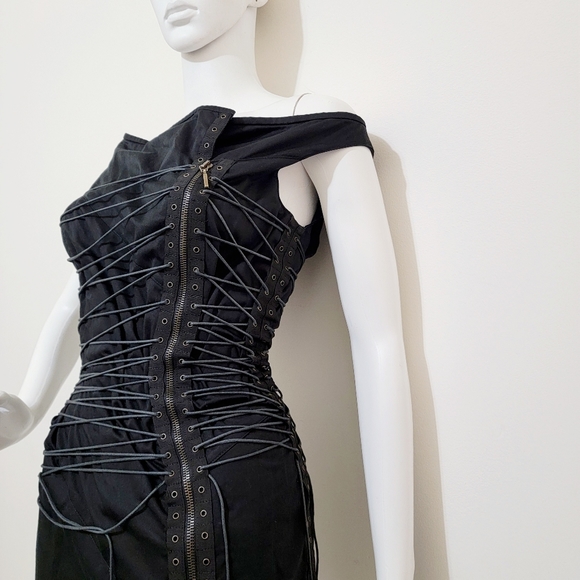 *SOLD* Ultra Rare 90s Plein Sud Lace Up Mini Corset Dress - Picture 3 of 13